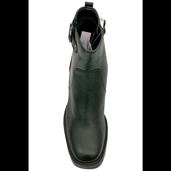 Naturalizer Women's Wilde Leather Stack Heel Ankle Boots Pine Green - Medium - Picture 2 of 3